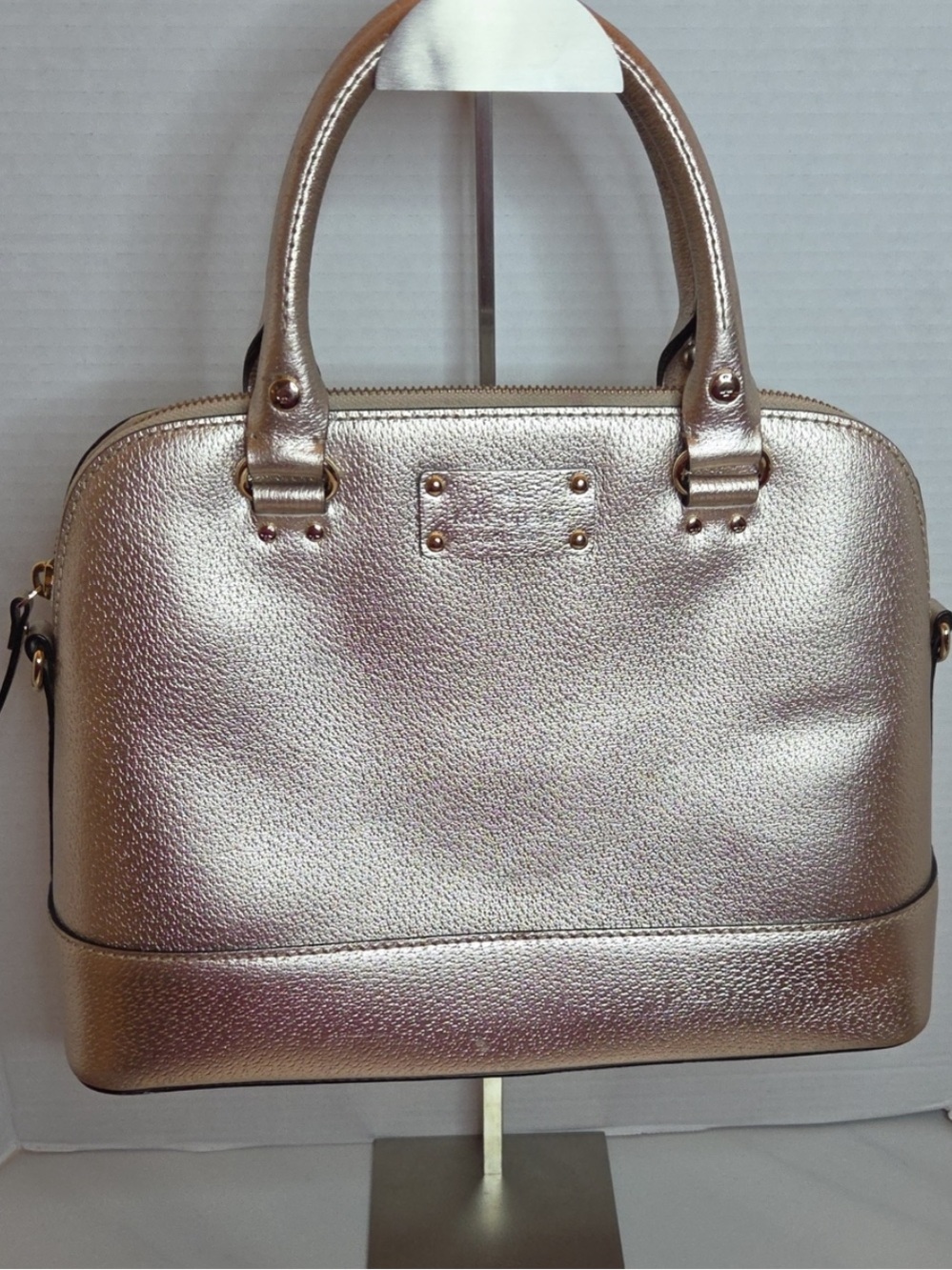 Kate Spade NY Wellesley Rachelle Rose Gold Leather Dome Bag
